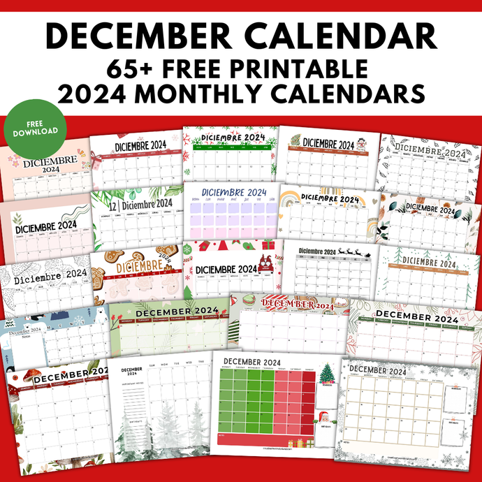 65+ Unique December Calendar Templates to Keep You Organized this Holiday Season