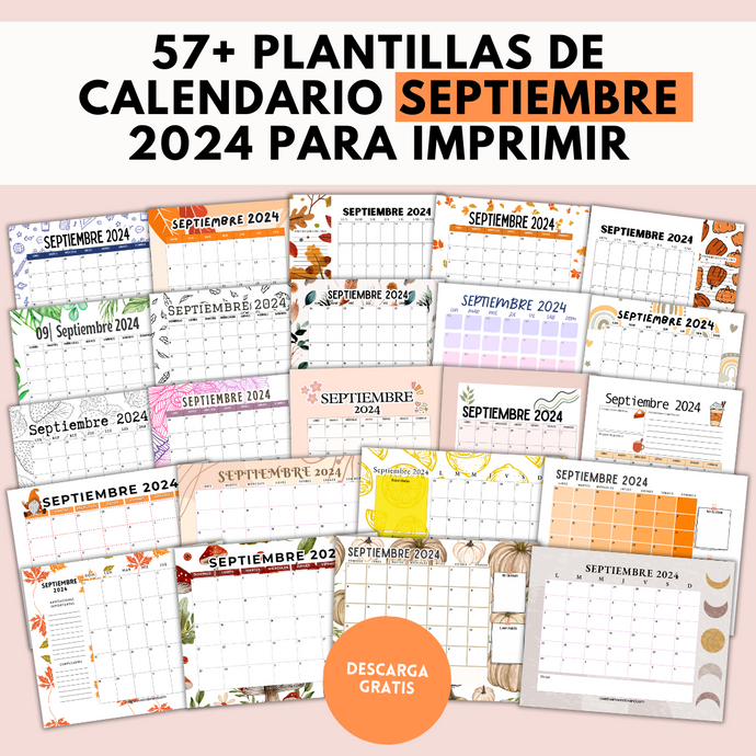 57+ Plantillas de Calendario Septiembre 2024 para Imprimir