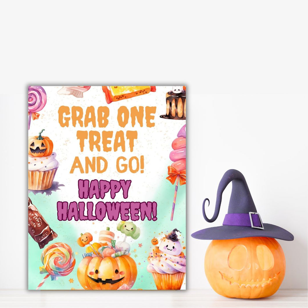 Halloween Candy Bowl Sign - Candy Trick or Treat