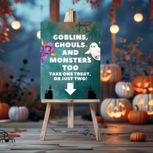 Load image into Gallery viewer, Halloween Candy Bowl Sign - Ghouls and Goblins
