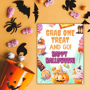 Halloween Candy Bowl Sign - Candy Trick or Treat