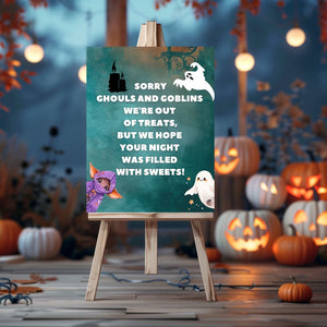 Halloween Candy Bowl Sign - Ghouls and Goblins