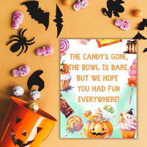 Halloween Candy Bowl Sign - Candy Trick or Treat