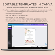 Load image into Gallery viewer, Editable Pumpkin is on the way Pink Baby Shower Invitation | Fall Baby Shower Invite | Fall Sprinkle Shower Girl | Baby Shower E-vite PWP001
