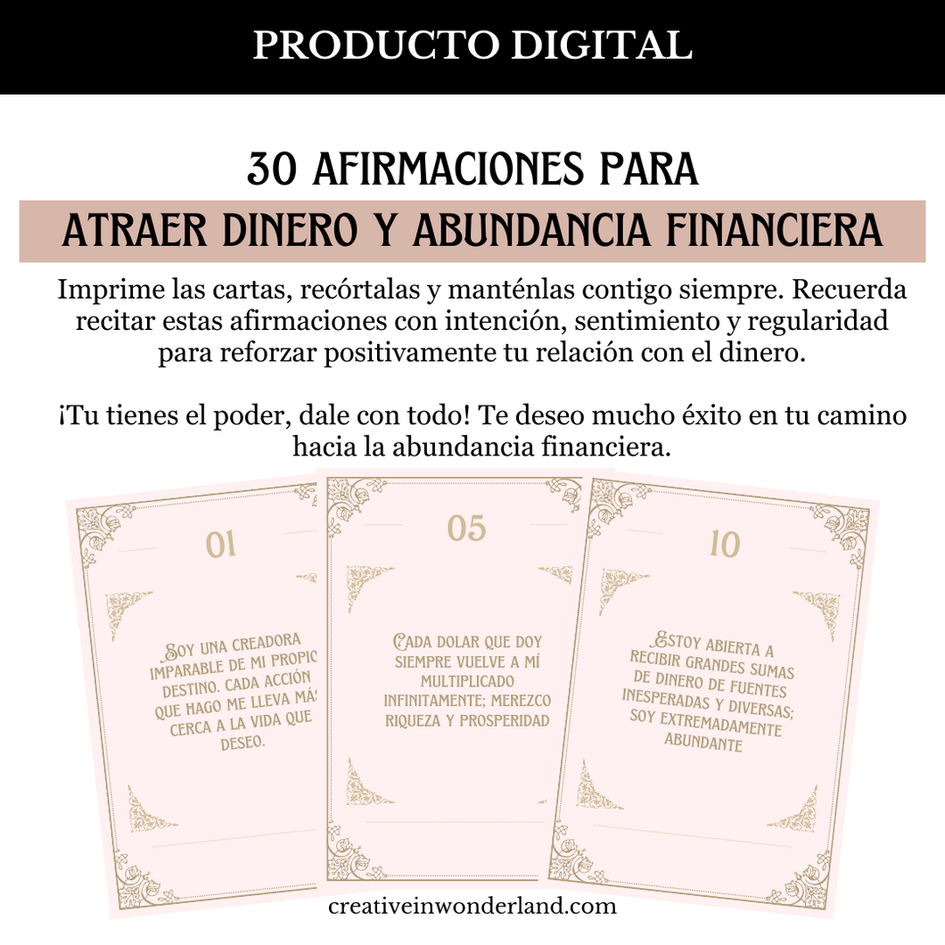 30 Afirmaciones Poderosas para Atraer Dinero y Abundancia Financiera